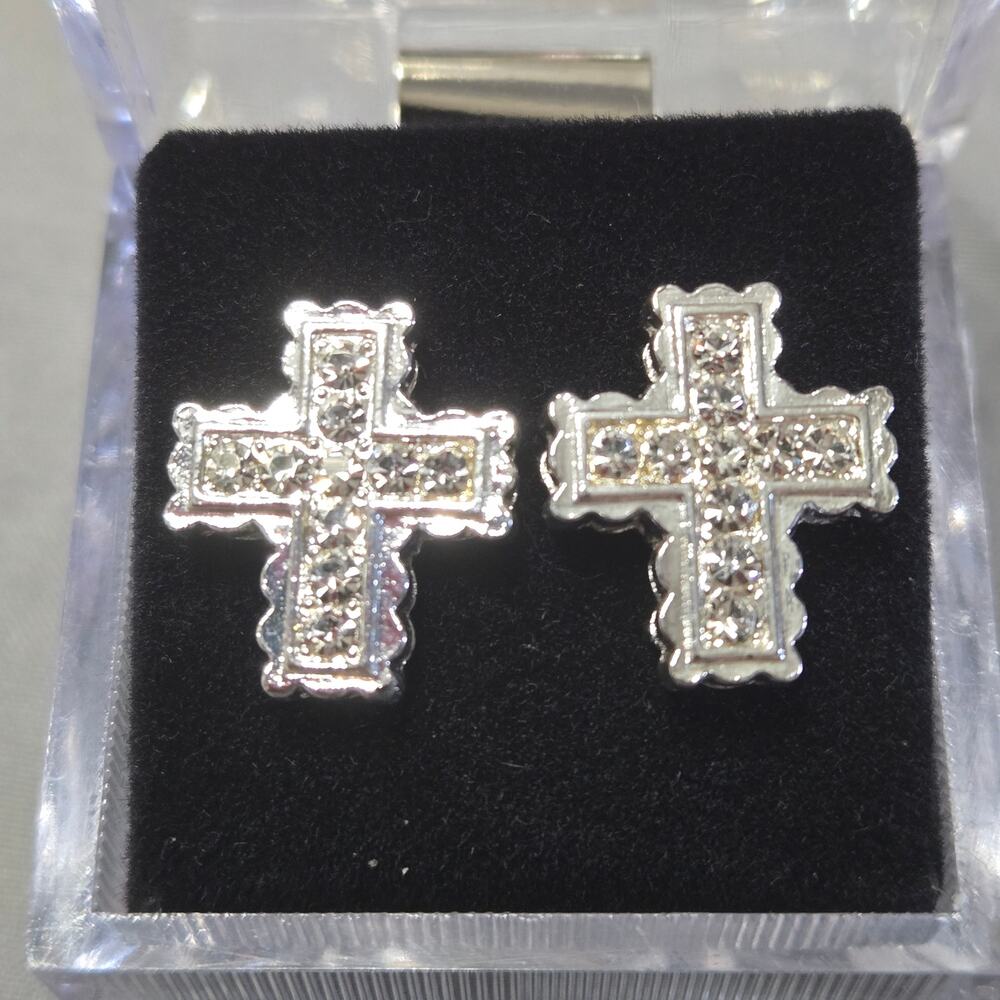Austrian Crystal Cross Studs Hypoallergenic Surgical Steel